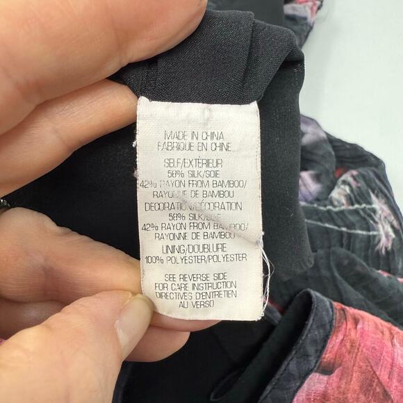 Theory Sleeveless Silk Blend Floral Dress Size 6 V-Neck Fit & Flare Midi - Picture 11 of 12